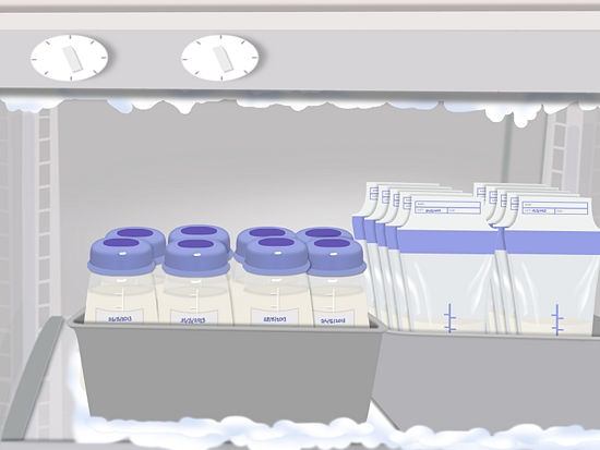 얼마나 많은 모유가 냉장고에 저장되어 있는가?