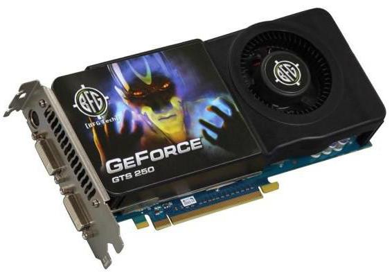 GeForce GTS 250 : 비디오 카드의 특성