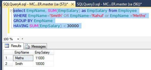HAVING SQL : 설명, 구문, 예